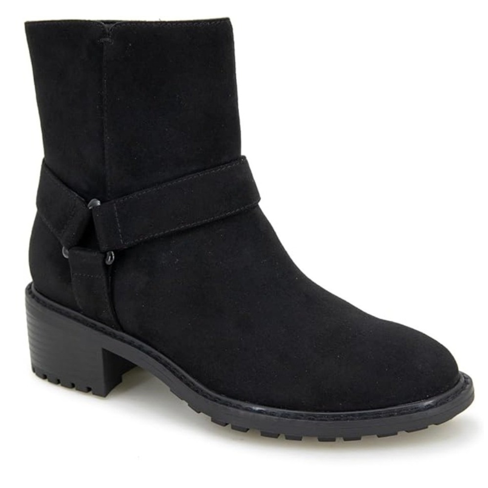 Splendid Size 7.5 Black Sueded Fabric Ankle Boots NEW Lug Sole Block Heel $210